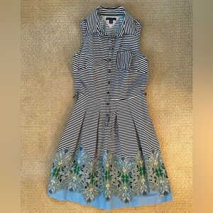 Tommy Hilfiger sleeveless striped dress with paisley print - SMALL
